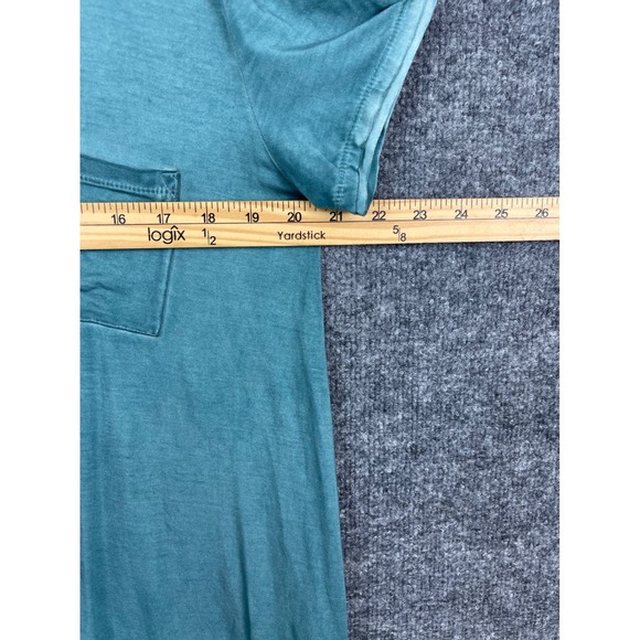 Umgee T-Shirt Dress Women S Green Excellent V-Neck Pocket Boho R7605 - Picture 11 of 11